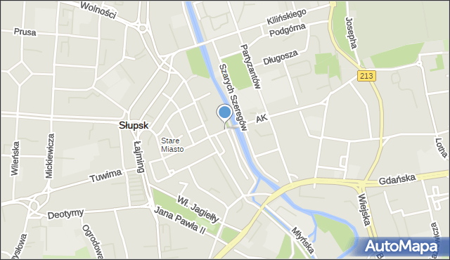 Słupsk, Kowalska, mapa Słupska