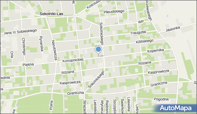Sokolniki-Las, Konopnickiej Marii, mapa Sokolniki-Las