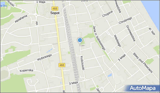 Sopot, Kościuszki Tadeusza, gen., mapa Sopotu