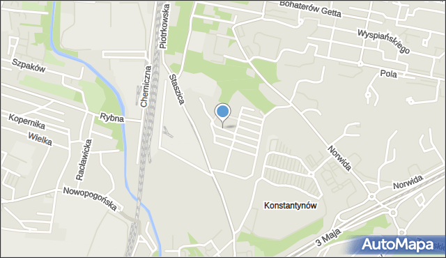 Sosnowiec, Kocjana Bolesława, mapa Sosnowca