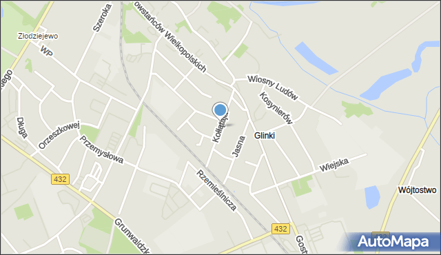 Śrem, Kołłątaja Hugo, mapa Śrem