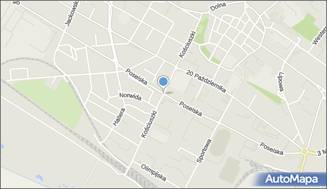 Środa Wielkopolska, Kościuszki Tadeusza, gen., mapa Środa Wielkopolska