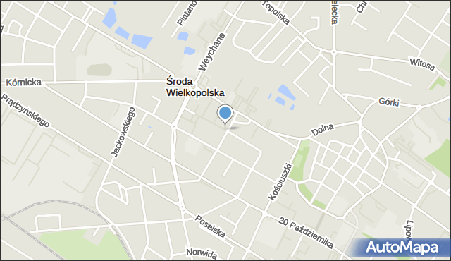 Środa Wielkopolska, Kozierowskiego, ks., mapa Środa Wielkopolska