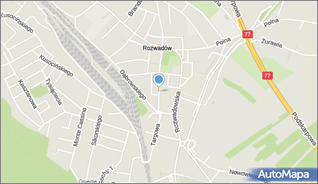 Stalowa Wola, Kościuszki Tadeusza, gen., mapa Stalowa Wola