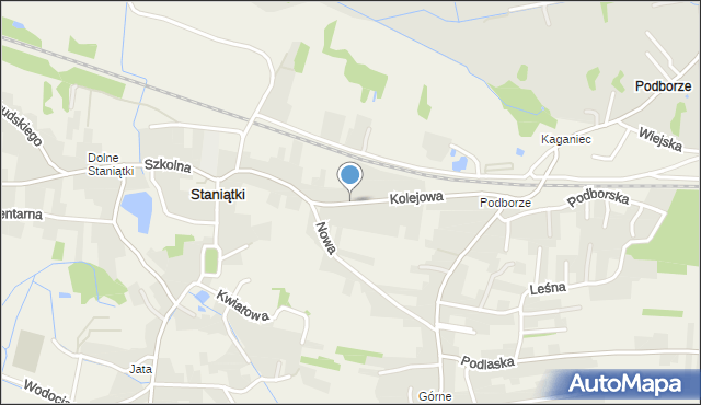 Staniątki, Kolejowa, mapa Staniątki