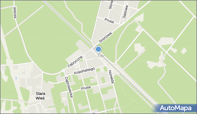 Stara Wieś gmina Celestynów, Kolejowa, mapa Stara Wieś gmina Celestynów