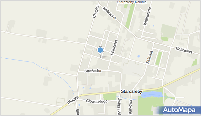 Staroźreby, Kopernika Mikołaja, mapa Staroźreby