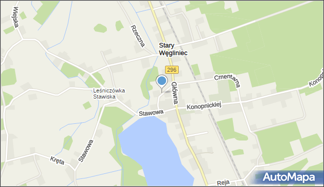 Stary Węgliniec, Kossowskiej, mapa Stary Węgliniec