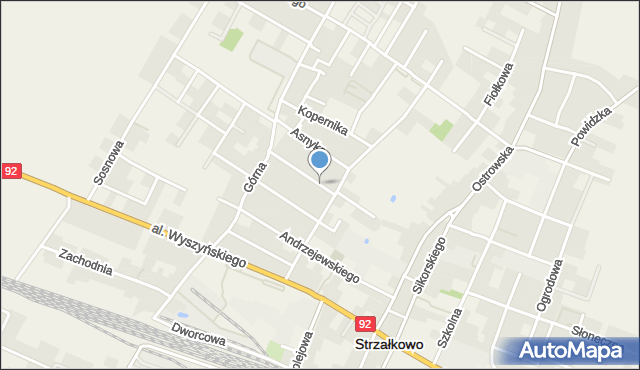 Strzałkowo powiat słupecki, Kochanowskiego Jana, mapa Strzałkowo powiat słupecki