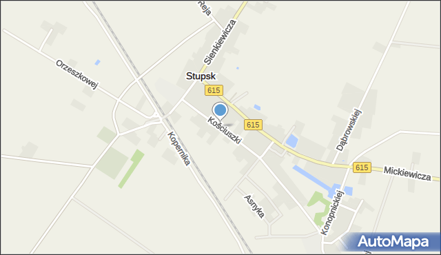 Stupsk, Kościuszki Tadeusza, gen., mapa Stupsk