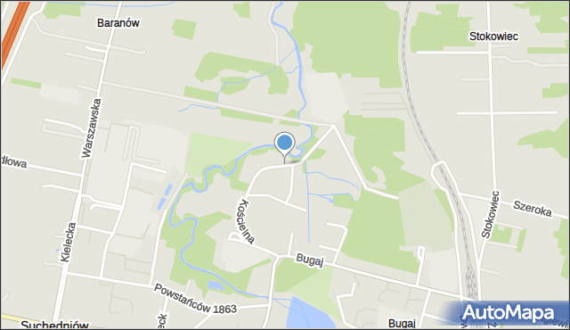 Suchedniów, Kościelna, mapa Suchedniów