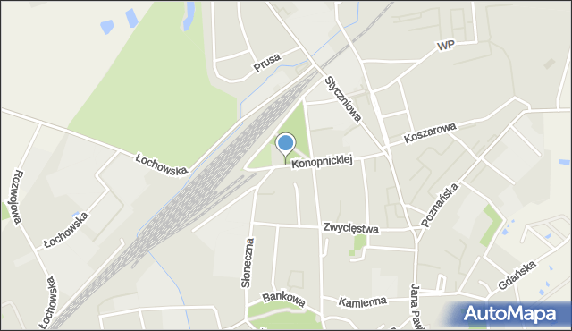 Sulechów powiat zielonogórski, Konopnickiej Marii, mapa Sulechów powiat zielonogórski