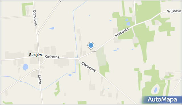 Sulejów gmina Jadów, Kościelna, mapa Sulejów gmina Jadów