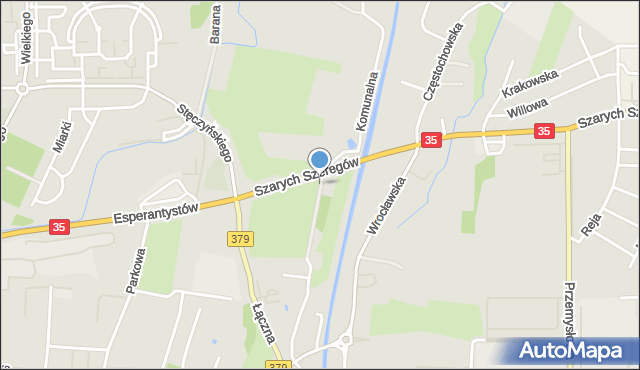 Świdnica, Komunalna, mapa Świdnicy