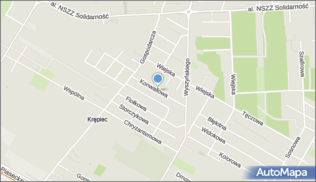 Świdnik, Konwaliowa, mapa Świdnika