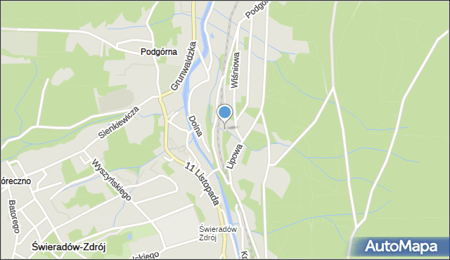 Świeradów-Zdrój, Kolejowa, mapa Świeradów-Zdrój