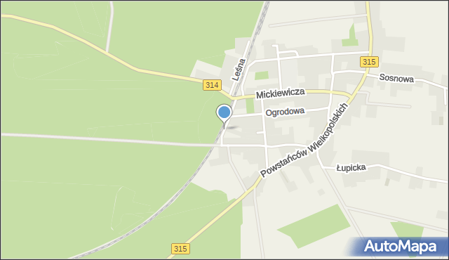 Świętno gmina Wolsztyn, Kolejowa, mapa Świętno gmina Wolsztyn