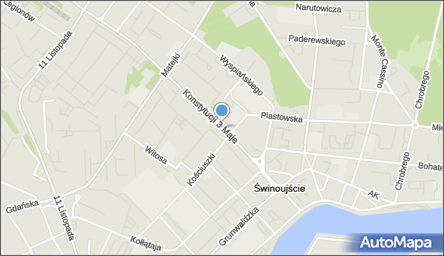 Świnoujście, Konstytucji 3 Maja, mapa Świnoujście