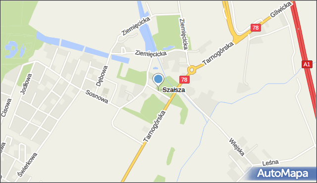 Szałsza, Kościelna, mapa Szałsza