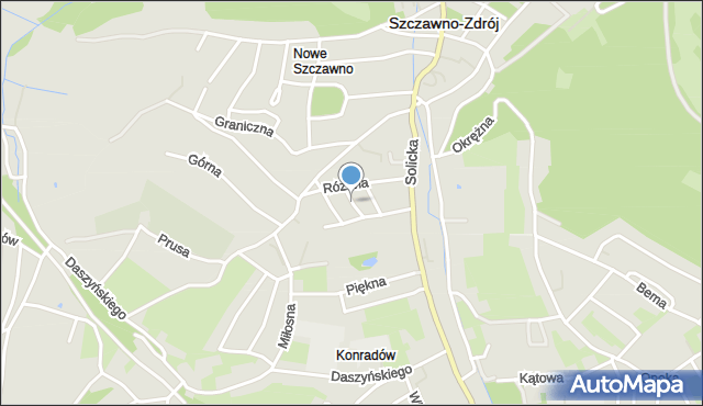 Szczawno-Zdrój, Konopnickiej Marii, mapa Szczawno-Zdrój