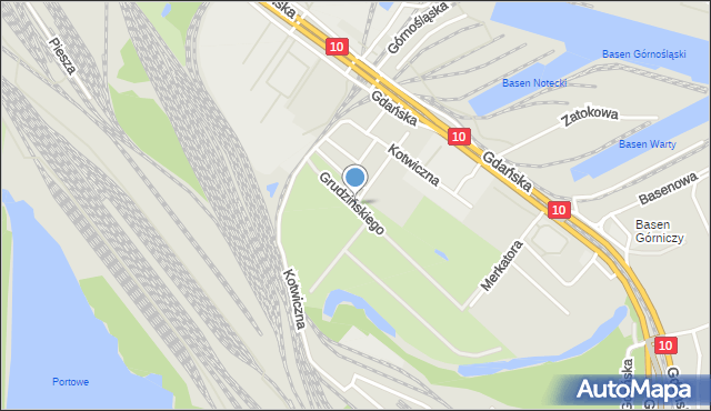 Szczecin, Kotwiczna, mapa Szczecina