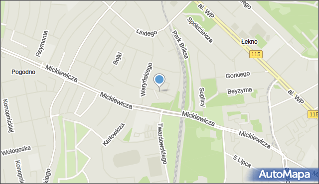 Szczecin, Korfantego Wojciecha, mapa Szczecina