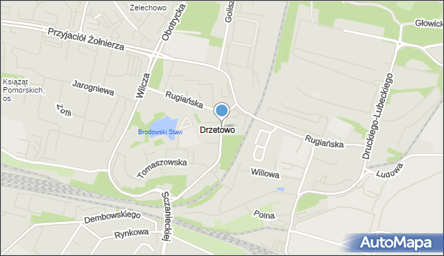 Szczecin, Komuny Paryskiej, mapa Szczecina