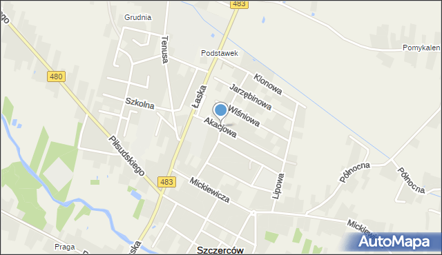 Szczerców, Kopernika Mikołaja, mapa Szczerców