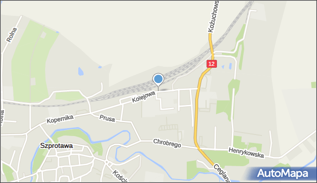 Szprotawa, Kolejowa, mapa Szprotawa