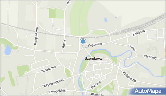 Szprotawa, Kopernika Mikołaja, mapa Szprotawa
