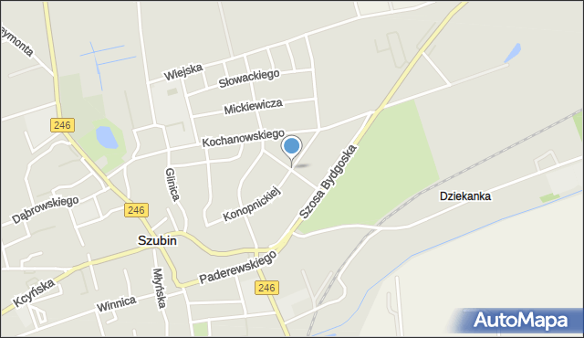 Szubin, Konopnickiej Marii, mapa Szubin