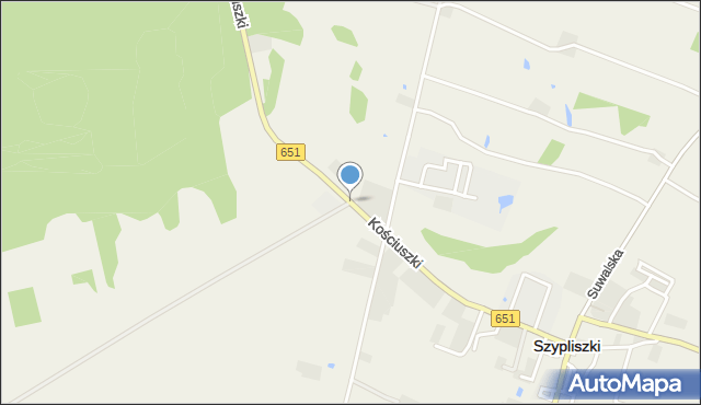 Szypliszki, Kościuszki Tadeusza, gen., mapa Szypliszki