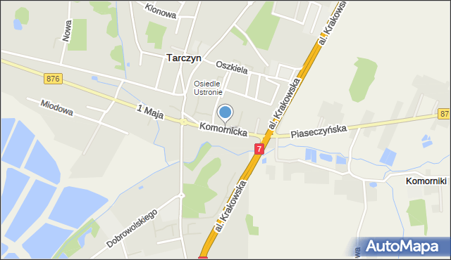 Tarczyn powiat piaseczyński, Komornicka, mapa Tarczyn powiat piaseczyński