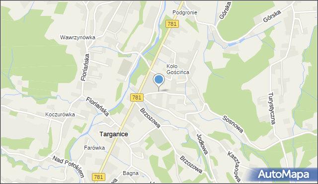Targanice, Kolorowa, mapa Targanice