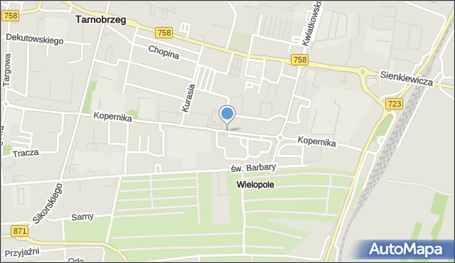 Tarnobrzeg, Kopernika Mikołaja, mapa Tarnobrzegu