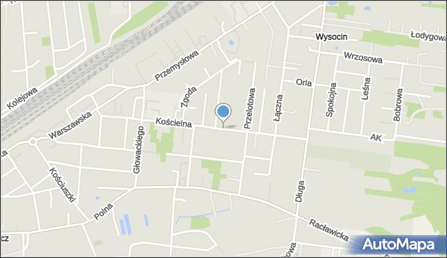 Tłuszcz powiat wołomiński, Kościelna, mapa Tłuszcz powiat wołomiński