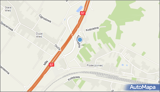 Tokarnia gmina Chęciny, Kościelna, mapa Tokarnia gmina Chęciny