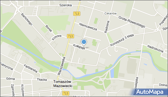 Tomaszów Mazowiecki, Kołłątaja Hugo, mapa Tomaszów Mazowiecki