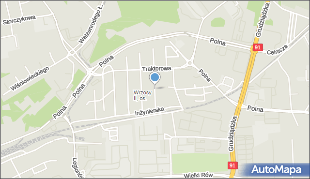 Toruń, Kombajnowa, mapa Torunia