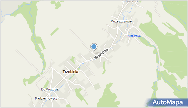 Trzebinia gmina Świnna, Konwaliowa, mapa Trzebinia gmina Świnna