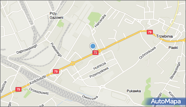 Trzebinia powiat chrzanowski, Kościuszki Tadeusza, gen., mapa Trzebinia powiat chrzanowski