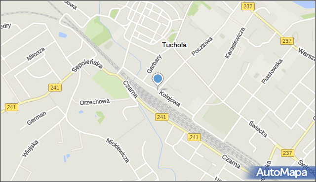 Tuchola, Kolejowa, mapa Tuchola