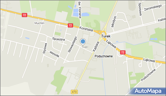 Turek, Konopnickiej Marii, mapa Turka