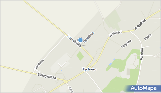 Tychowo powiat białogardzki, Koszalińska, mapa Tychowo powiat białogardzki