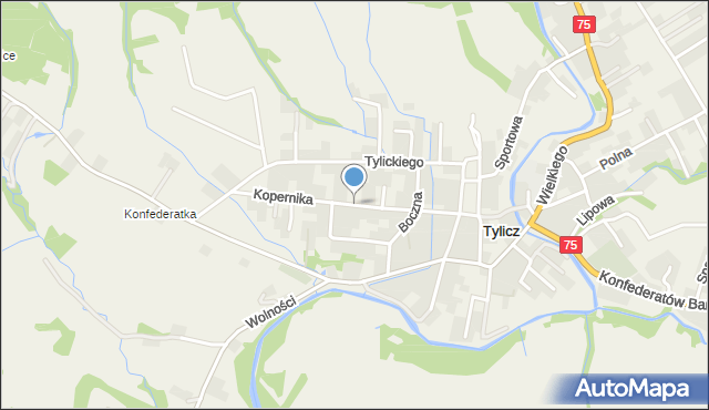 Tylicz, Kopernika Mikołaja, mapa Tylicz
