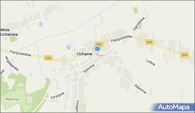Uchanie, Kościuszki Tadeusza, gen., mapa Uchanie