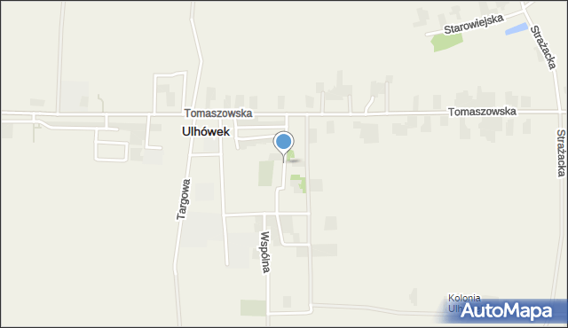 Ulhówek, Kościelna, mapa Ulhówek