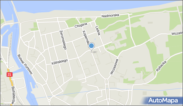 Ustka, Kopernika Mikołaja, mapa Ustka
