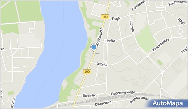Wągrowiec, Kościuszki Tadeusza, gen., mapa Wągrowiec