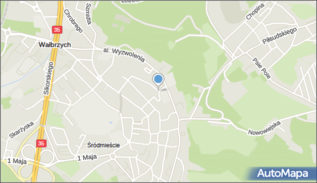 Wałbrzych, Kopernika Mikołaja, mapa Wałbrzycha